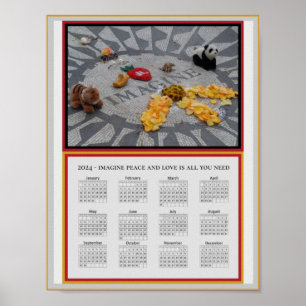Affiche Imagine Peace Photo 2024 Calendrier Imprimable ou