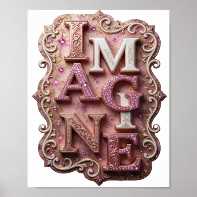 Affiche IMAGINE Rose Élégant (Devant)