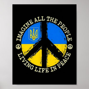 Affiche Imaginez Les Gens Vivant En Paix - Ukraine Fort Cl