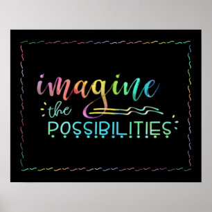 Affiche IMAGINEZ LES POSSIBILITÉS Typographie
