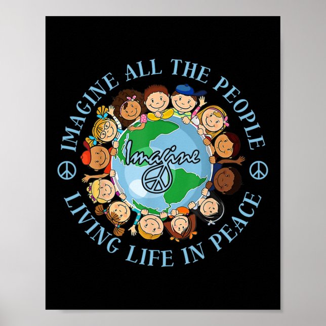 Affiche Imaginez tous les gens qui vivent la vie Jour des  (Devant)