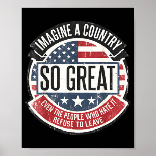 Affiche Imaginez un grand pays États-Unis 4 juillet hommes