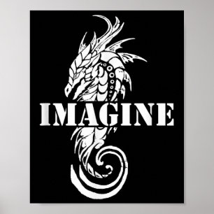 Affiche Imaginez un style de tatouage de dragon d'Imaginai