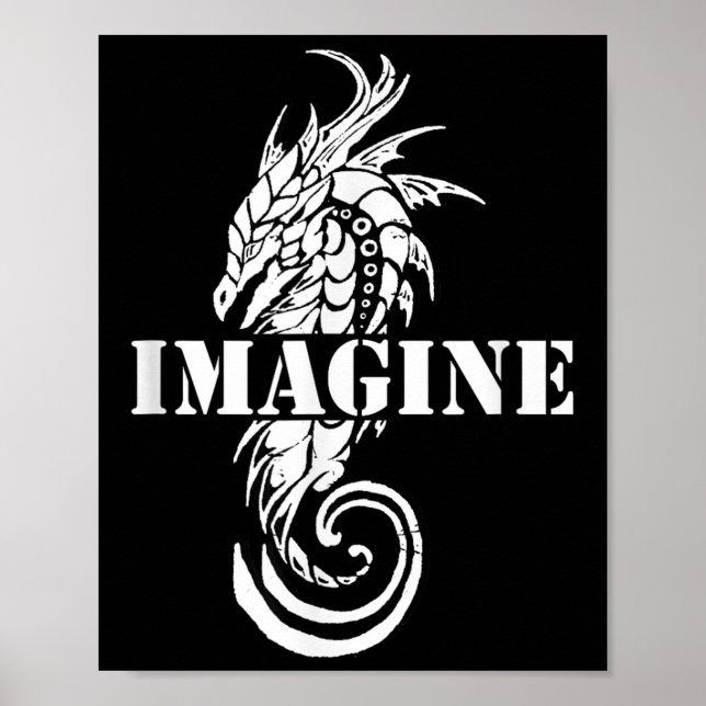 Affiche Imaginez un style de tatouage de dragon d'Imaginai (Devant)