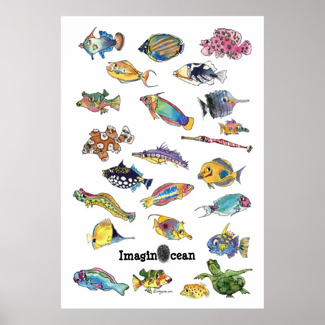Affiche ImaginOcean Cartoon Poisson Art (Devant)