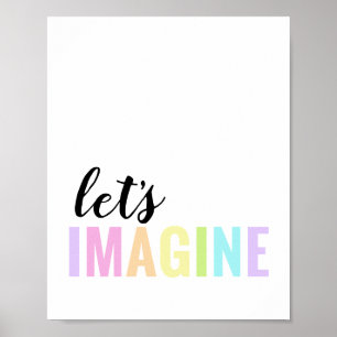 Affiche Imaginons la salle de jeu Pastel Rainbow