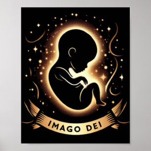Affiche Imago Dei Image de Dieu Baby in Womb Black