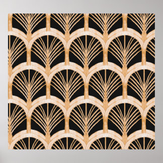 Affiche Imitation or : aquarelle art déco.
