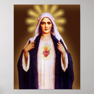 Affiche Immaculate Heart of Mary Devotional Image.