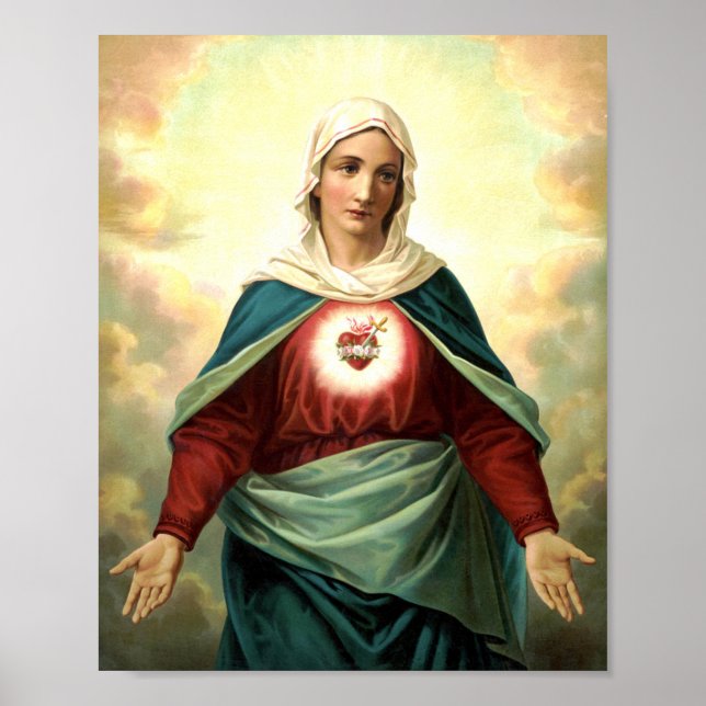 Affiche Immaculé Coeur Vierge Marie (Devant)