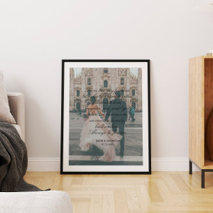 Affiche Immense Photo Mariage Cadeau Script Calligraphy Vo