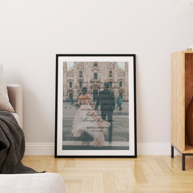 Affiche Immense Photo Mariage Cadeau Script Calligraphy Vo (Huge Photo Wedding Gift Script Calligraphy Vows Poster
)