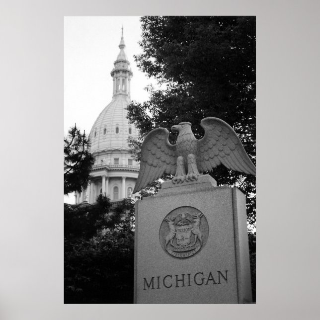 Affiche Immeuble Capitol du Michigan (Devant)