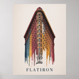 Affiche Immeuble Flatiron de style dripping