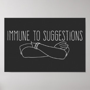 Affiche Immune Aux Suggestions Attitude Des Armes Traversé