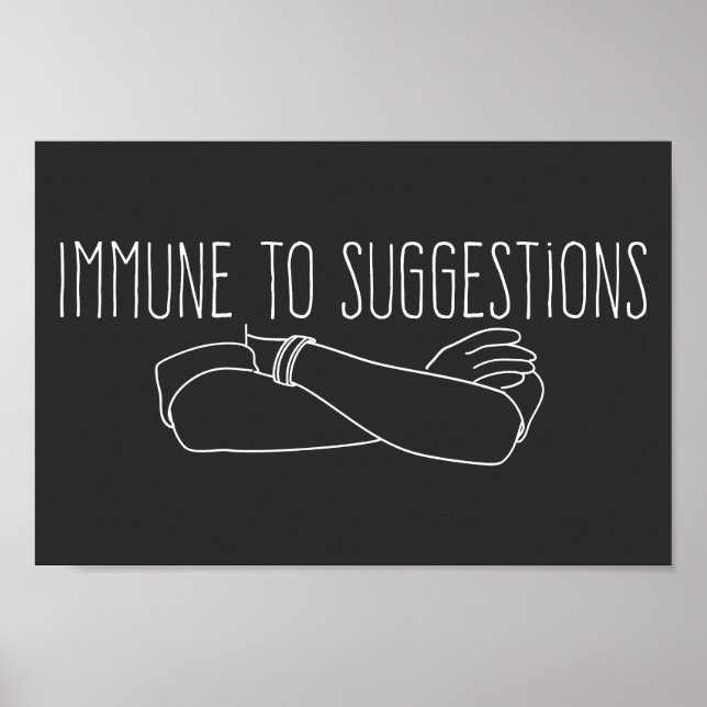 Affiche Immune Aux Suggestions Attitude Des Armes Traversé (Devant)