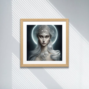 Affiche Impératrice de la Lune Femme Belle Art Numérique