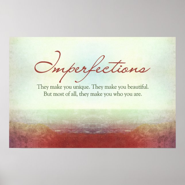 Affiche Imperfections. They make you unique… (Devant)