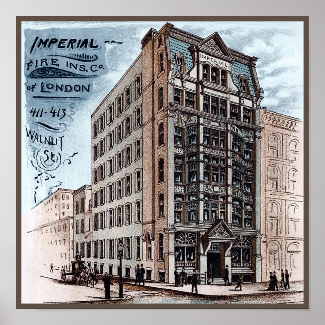 Affiche Imperial Fire INS Co. de Londres - Philadelphie (Devant)