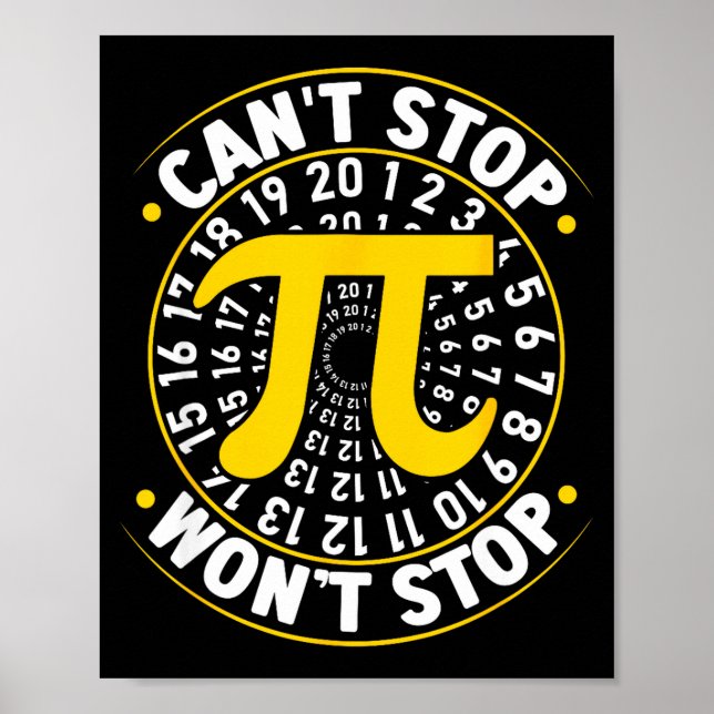 Affiche Impossible d'arrêter Pi n'arrêtera pas les maths J (Devant)