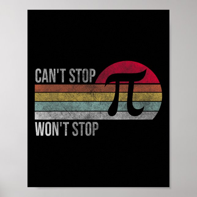 Affiche Impossible d'arrêter Pi Wont Arrêter Pi Day Math V (Devant)