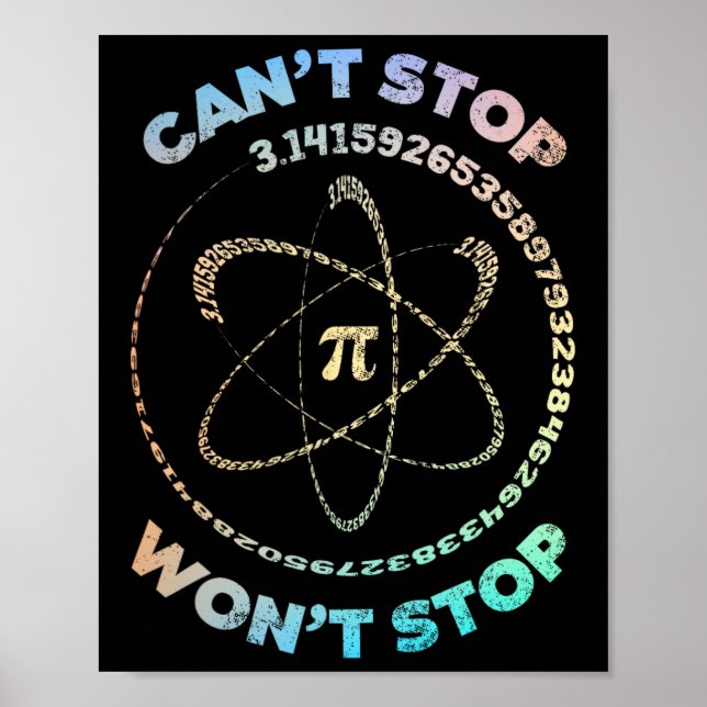 Affiche Impossible d'arrêter Pi Wont Arrêter Pi Day Retro  (Devant)
