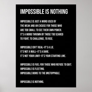 Affiche Impossible N'Est Rien, Gym, Hustère, Succès, Grind
