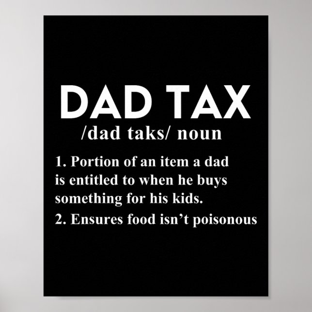 Affiche Impôt Drôle Définition fiscale Père Papa Papa 1 (Devant)