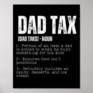 Affiche Impôt Drôle papa Définition de l'impôt Fête des pè