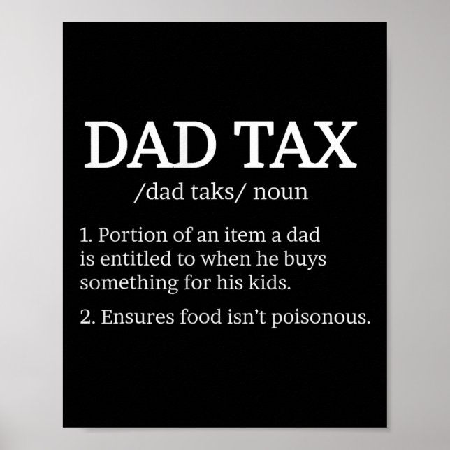 Affiche Impôt Pour Les Hommes Femmes Papa Définition De L' (Devant)