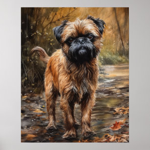 Affiche Impression Artistique de Chien Griffon Bru