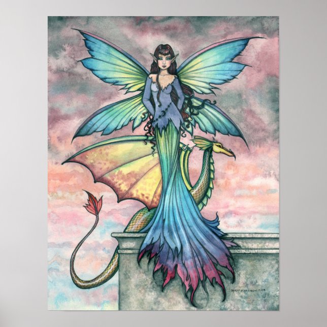 Affiche Impression Artistique Dragon Fée Compagnon (Devant)