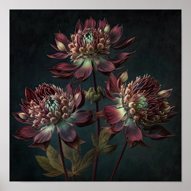 Affiche Impression Artistique Fleurs d'Astrance de (Devant)