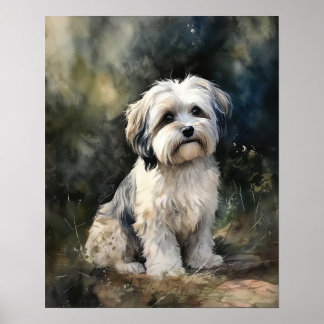 Affiche Impression d'Art de Chien Terrier Tibétain (Devant)
