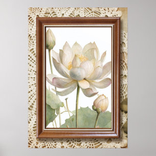 Affiche "Impression d'art mural fleur de lotus élégante"