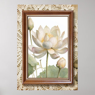 Affiche "Impression d'art mural fleur de lotus élégante"