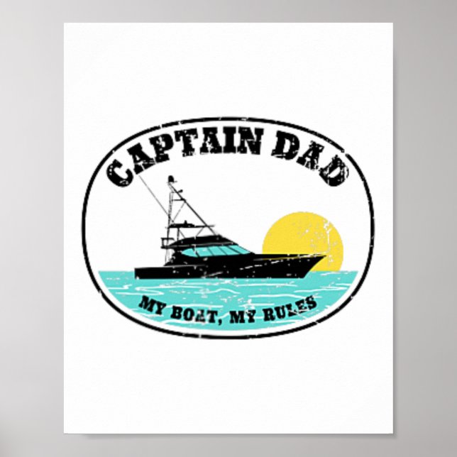 Affiche (Impression recto verso) Capitaine Papa Mon Bateau (Devant)