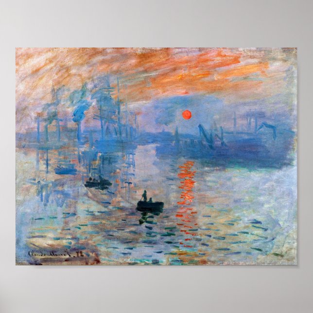 Affiche Impression, soleil levant (1872) de Claude Monet (Devant)