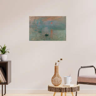 Affiche Impression, Soleil levant, peinture célèbre,