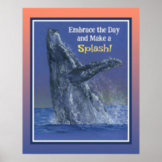 Affiche Impressionnant motif de baleine amusant - Bordure