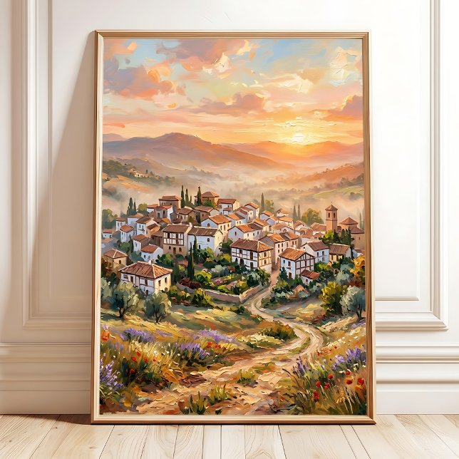 Affiche Impressionnisme Campagne Coucher de Soleil Art Mur (Créateur téléchargé)