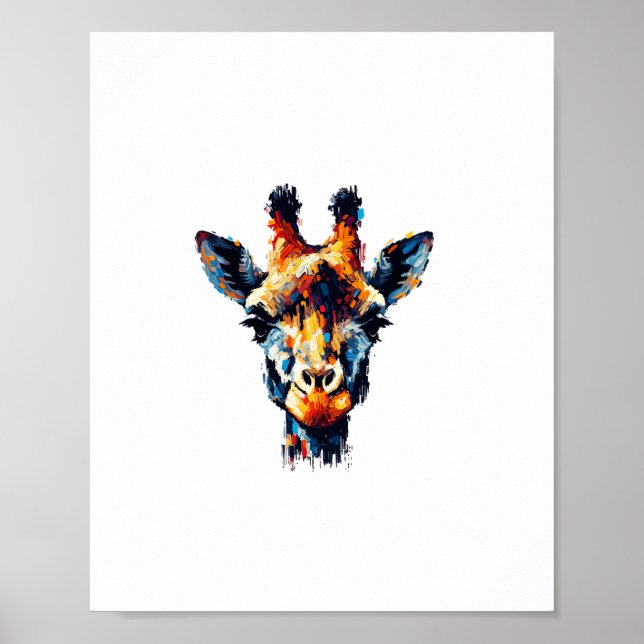 Affiche Impressionnisme Coloré Style Amateur d'Animaux Gir (Devant)