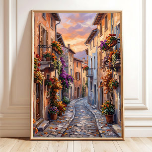 Affiche Impressionnisme de campagne automnale sur toile