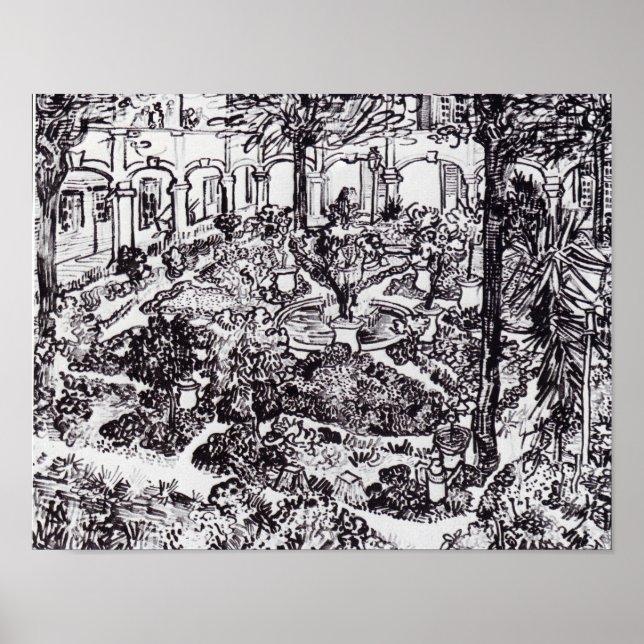Affiche Impressionnisme Vincent Van Gogh Garten des Hospit (Devant)