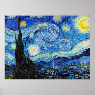 Affiche Impressionnisme Vincent Van Gogh Starry Starry Nui