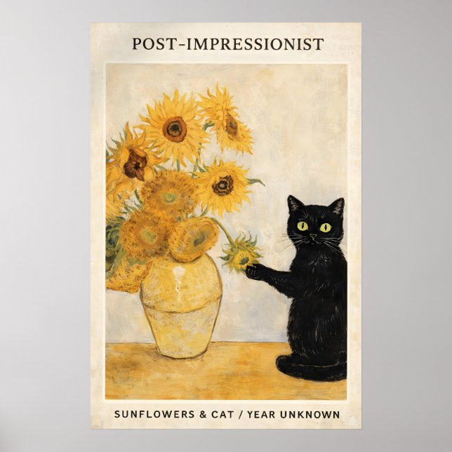 Affiche Impressionniste après-guerre Chat Imprimé Soleil d (Devant)