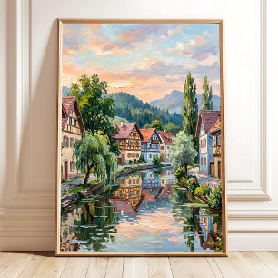 Affiche Impressionniste Campagne Toile d'Art Mural Imprimé