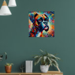 Affiche Impressionniste Colorful Pop Art Boxer Chien Peint<br><div class="desc">Impressionniste Colorful Pop Art Boxer Chien Peinture</div>