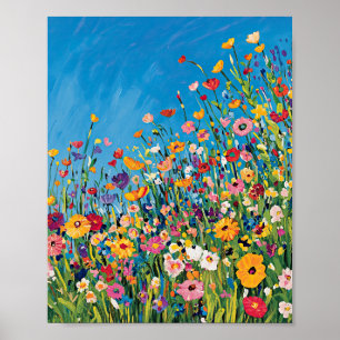 Affiche Impressionniste de Champ de Fleurs Sauvage