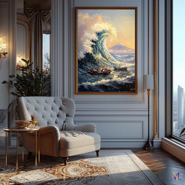 Affiche Impressionniste Inspiré Grande Vague (Créateur téléchargé)